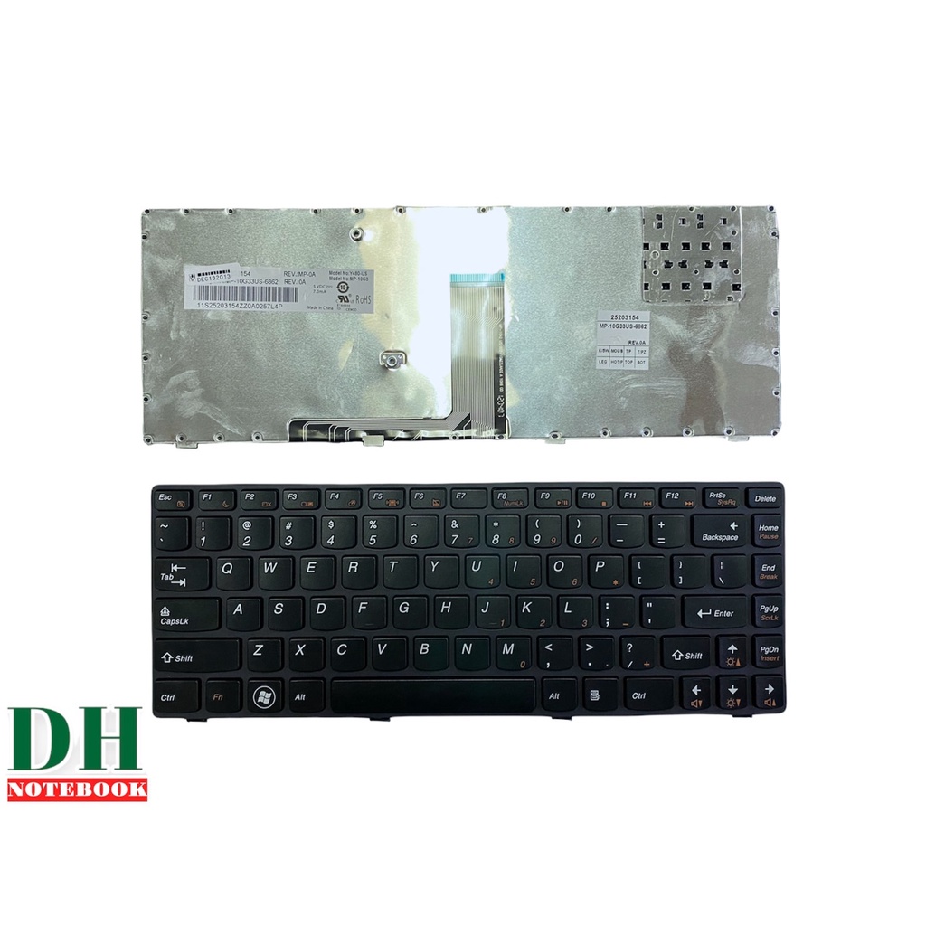 คีย์บอร์ดโน๊ตบุ๊ค keyboard  IBM Lenovo Ideapad Y480 Y480A Y480M Y480N Y480P ภาษาอังกฤษ แถมสติ๊เกอร์ไ