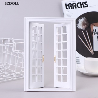 [cxSZDOLL]  1:12 Dollhouse DIY Mini Door Window Dolls House Living Room Kitchen Furniture  DOM