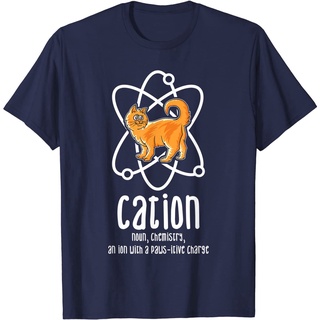 T-shirt  เสื้อยืด พิมพ์ลายแมวฟิสิกส์ Nerd Joke Cathode Ion สําหรับผู้ชายS-5XL