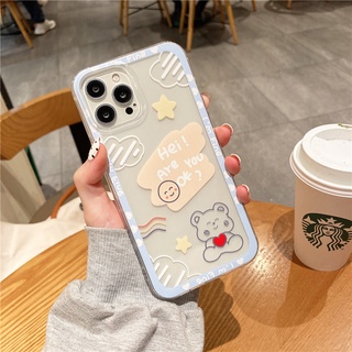 For Oppo A12 A12e A3s A5 Ax5 A7 A5s A37 A37f A57 A39 F1s A59 A71 A83 A1K A11k F3 F5 Youth F9 F7 A3 F17 Pro F19 Pro F11 Pro R17 Pro Love Heart Smile Bear Soft Case