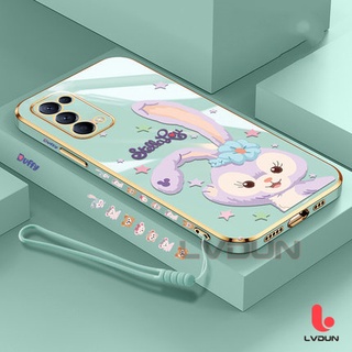 เคส OPPO Reno 5 A94 Reno 4 A93 Reno 6 Reno 6Z 5G Reno 7 Reno 7Z StellaLou Case with Lanyard Soft Case Silicone Electroplated Soft Case TZ1