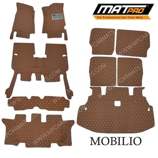 MatPro พรมปูพื้นเข้ารูป5D 6D Premium Fitted Leather Car Mats สำหรับรถรุ่น HONDA MOBILIO ปี2016-2018