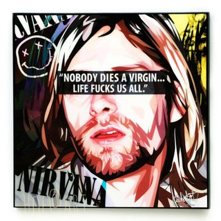 Kurt Cobain #5 เคิร์ท โคเบน นักร้องนำ วง Nirvana เนอร์วานา รูปภาพ​ติดผนัง pop art กรอบรูป คำคม แต่งบ้าน ของขวัญ ของสะสม