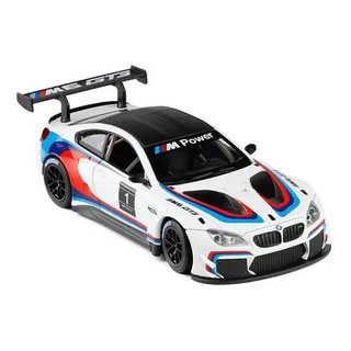 รถโมเดล รถจำลอง ประตูรถ หน้ารถเปิดได้ Msz 68255 BMW M6 GT3 สเกล 1:24 สีขาว