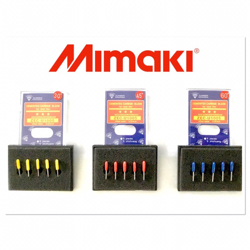 ใบมีดเครื่องตัดสติ๊กเกอร์ มิมากิ Mimaki (30°/45°/60°)  (ราคาต่อ 1 กล่อง)