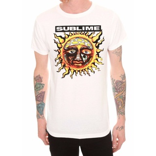 Sublime SUN LOGO -LBC- 40oz TO FREEDOM เสื้อยืด สีขาว ใหม่ ของแท้ 100%สามารถปรับแต่งได้