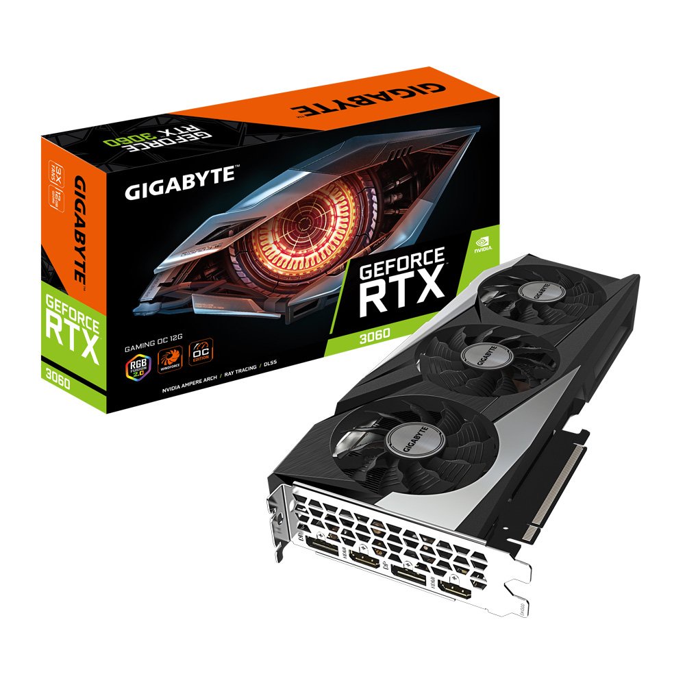 VGA (การ์ดแสดงผล) GIGABYTE GEFORCE RTX 3060 GAMING OC 12G - 12GB GDDR6 (GV-N3060GAMING OC-12GD) (REV