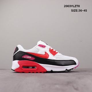 ❐✢[ข้อเสนอพิเศษ]  Nike Air Max 90 รองเท้าวิ่งเบาะลม รองเท้ากีฬา (ขาว / แดง)