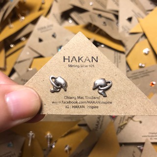 ต่างหู ตุ้มหูเงินแท้ 92.5 โลมา #7 Dophin  Real Silver Sterling Earring