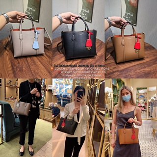 F.A ว่าแท้100% TORY BURCH PERRY SMALL TRIPLE -COMPARTMENT TOTE BAG กระเป๋า crossbody ของผู้หญิง กระเป๋าถือ 331