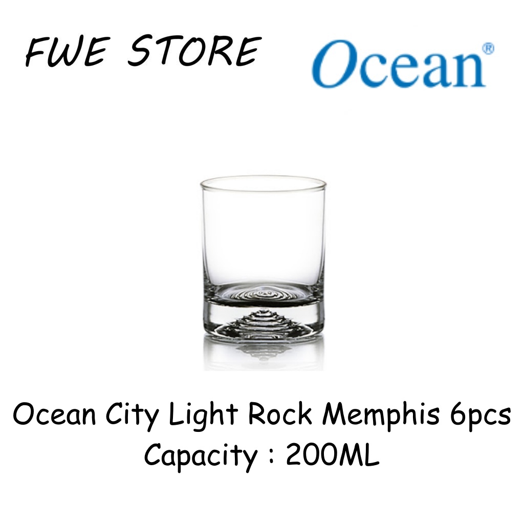 Ocean Glassware 1J12407 7OZ City Light Rock Memphis ชุด 6 ชิ้น - 200ML