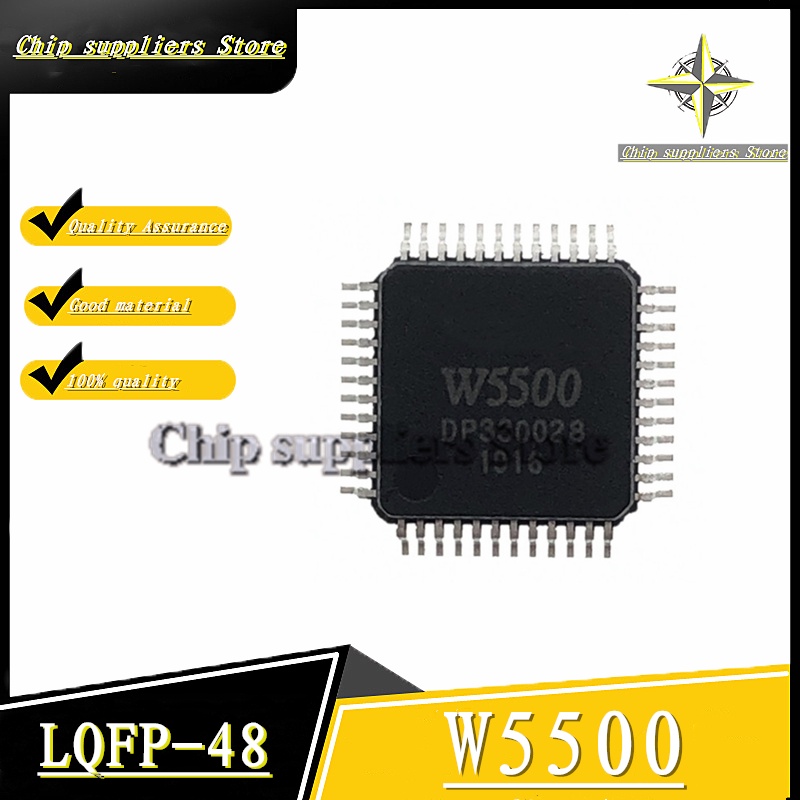 5PCS-10PCS// W5500 QFP48 5500 Ethernet hardware chip/control chip Nwe original 100%quality