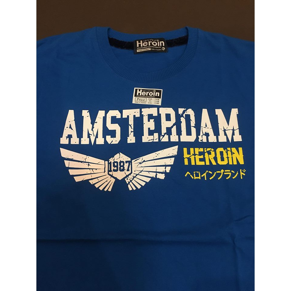 เสื้อยืดผู้ชาย   ยี่ห้อ heroin  ลาย  Amsterdam