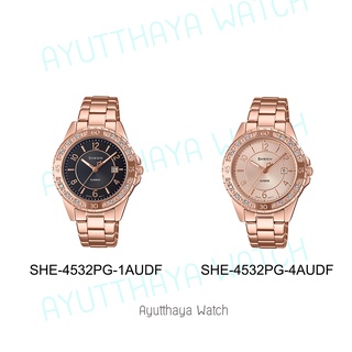 [ของแท้] Casio Sheen นาฬิกาข้อมือ รุ่น SHE-4532PG-1AUDF, SHE-4532PG-4AUDF  รับประกันศูนย์ CMG 1 ปี