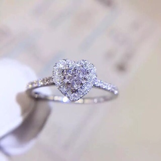 (พร้อมส่ง) 💍แหวนเพชรcz หัวใจ)