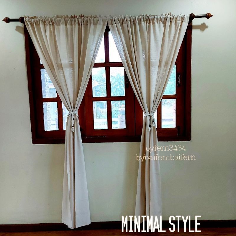 แนะนำ ผ้าม่าน ผ้าม่านผ้าฝ้ายสไตล์มินิมอล ผ้าม่านหน้าต่างประตู กว้าง110cm ราคาพิเศษ มีเก็บเงินปลายทาง