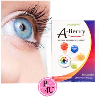 Everfame A-Berry 30 แคปซูล  ผลิตภัณฑ์เสริมอาหารสำหรับสายตา #10027