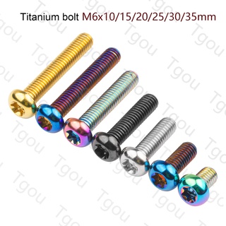 Tgou ไทเทเนียมสายฟ้า Ti M6x10/15/20/25/30/35 มม. ครึ่งวงกลม T30 สกรูหัวพลัมสําหรับรถจักรยานยนต์รถจักรยานยนต์รถจักรยานดัดแปลง