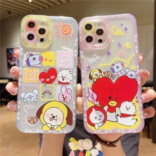 เคสโทรศัพท์มือถือแบบนิ่ม ใส ลายการ์ตูน BTS สําหรับ Samsung A03 CORE S21 S20 FE S22 PLUS A53 A73 5G Note 20 ultra J7 prime A21S M33 M53 A23 5G