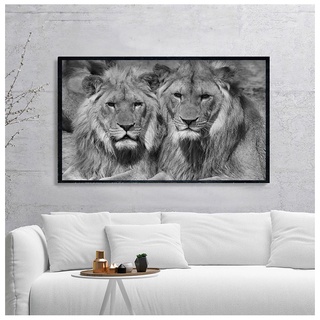 โปสเตอร์ภาพวาดผ้าใบ รูปสิงโต สีดํา สําหรับตกแต่งผนังบ้าน ห้องนั่งเล่น
