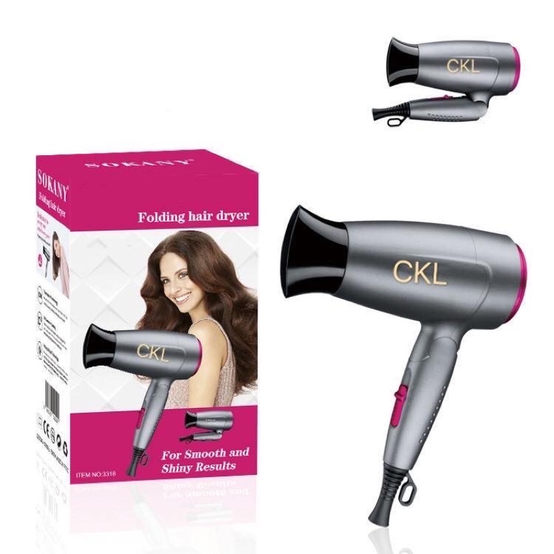 CKLไดร์เป่าผมพับเก็บได้รุ่นCKL-3200/Power:1500-1700W/งานมาตรฐานมี มอก./น้ำหนักเบาจับถนัดมือ