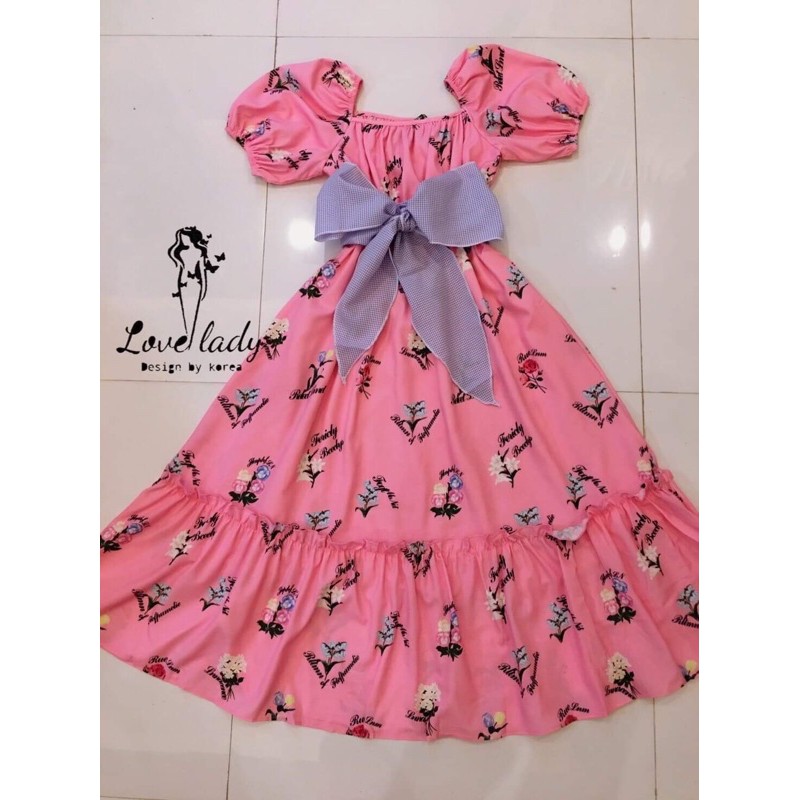 เดรสสาวอวบ เดรสสีชมพูงานป้าย Love lady 3XL