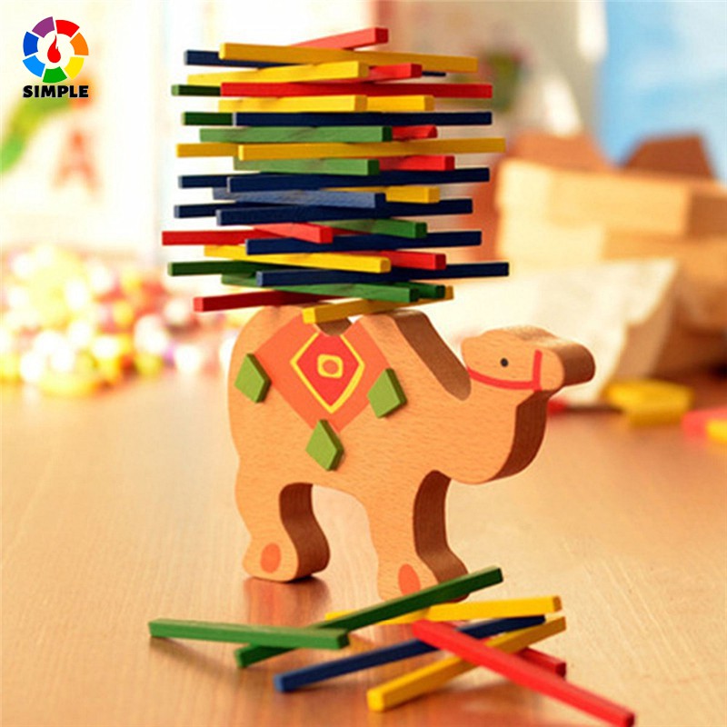 Cute Cartoon Animal Educational Balancing Wooden Math Toys Elephant Camel Game Wood Balance Montesso
