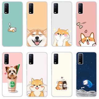 เคสซิลิโคนใส ลายการ์ตูนสุนัขน่ารัก กันกระแทก สําหรับ Vivo y20 Vivo y12s y20s y20 y21i Vivo y12 Vivo y12i y11 2021