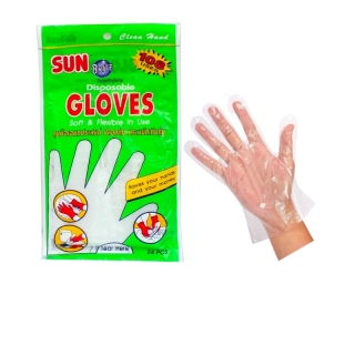 โปรโมชั่น : ห่อละ12คู่ ถุงมือพลาสติก ถุงมือเอนกประสงค์ SUN BRITE 24 ชิ้น