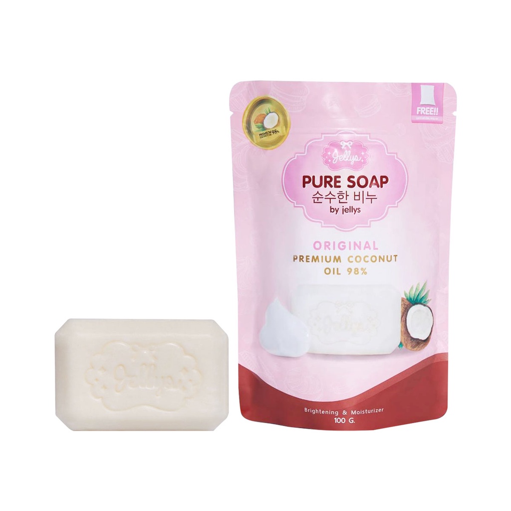 ของแท้/พร้อมส่ง สบู่มะพร้าวสด สบู่เจลลี่ PURE SOAP BY JELLYS
