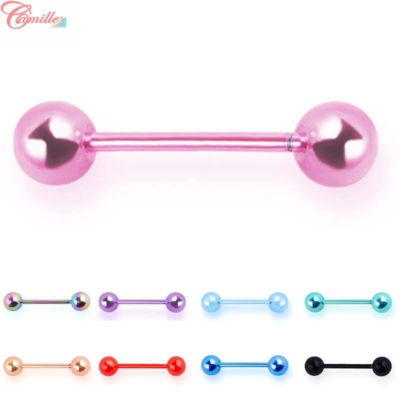 Rainbow Nipple Bar Simple Tongue Bars Nipple Piercing Gold Nipple Rings