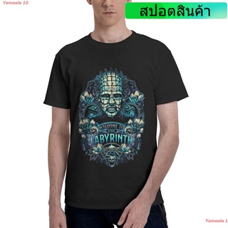 Yameela 10 Halloween ภาพยนตร์สยองขวัญ วันฮาโลวีน Hellraiser WELCOME TO THE LABRYNTH Tshirt Men T Shirt เสื้อผู้ชาย เสื้อ