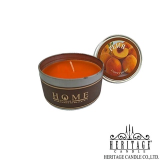 เทียนหอม Scented Candle -Peach Fragrance เทียนตลับ สีสวยๆๆ หอมๆๆ พกพา สะดวก กลิ่นพีช