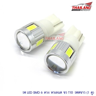 หลอดไฟหรี่Led5 T10 หัวเลนส์ (สีขาว) 1 คู่