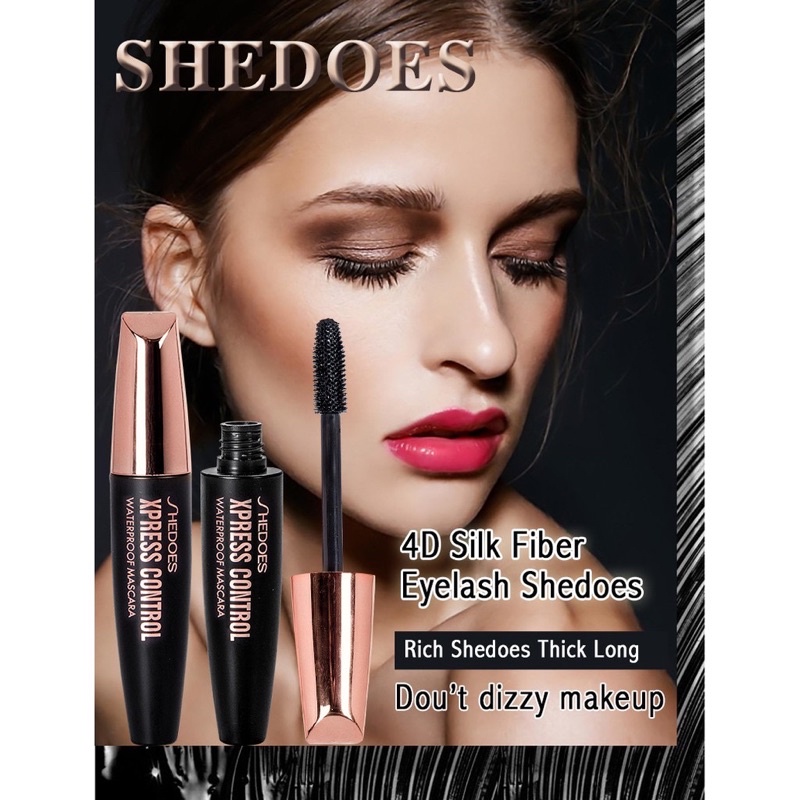 (พร้อมส่ง)มาสคาร่า 4D SHEDOES มาสคาร่าสูตรกันน้ำ มาสคาร่าต่อขนตายาว ติดทนนาน(สูตรล้างออกง่าย) 9กรัม