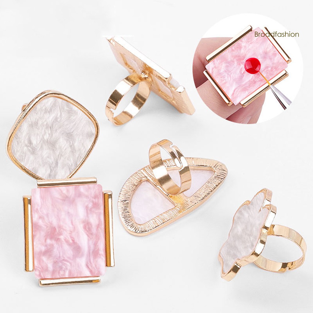 HY.mj.Women Mini เลียนแบบนิ้วมือเล็บแหวน Palette เล็บเครื่องมือแต่งหน้า