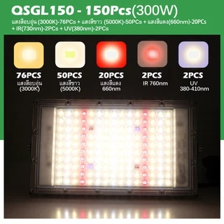 ไฟเลี้ยงต้นไม้ LED Grow Light ปลูกต้นไม้ 50W 100W 300W ไฟปลูกพืช ไฟเลี้ยงต้นไม้ full spectrum โคมไฟโรงเรือนปลูกต้นในร่ม