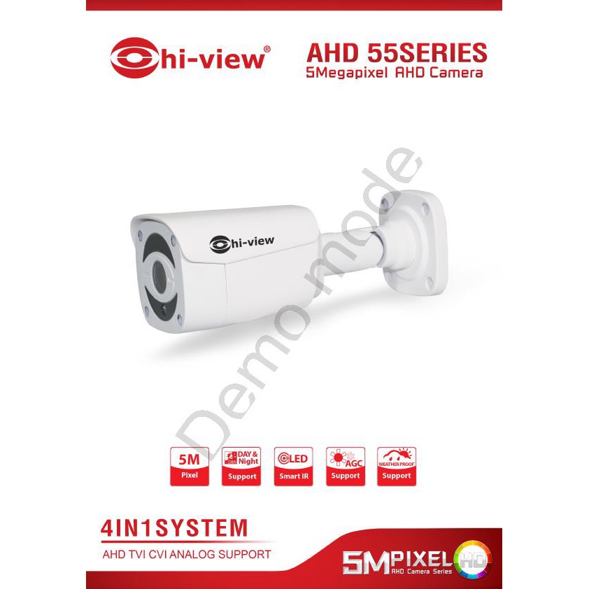 HA-554B50,Hiviwe CCTV ความคมชัด 5 ล้านพิกเซลรองรับ 4 in 1 (CVBS / AHD / TVI / CVI),รวมอะแดปเตอร์