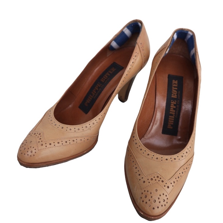 รองเท้าวินเทจส้นสูงsize34หนังแท้มือสองจากญี่ปุ่น