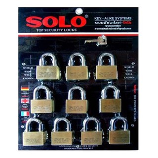 กุญแจคีย์อะไลท์ SOLO 4507SQ40/10 40 MMPB 10 ตัว/ชุด SOLO 40MM4507SQ40/10PB KA PADLOCK 10EA/SET