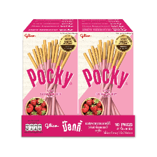 ป๊อกกี้ สตรอเบอร์รี Pocky Strawberry 47g x 10