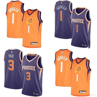 เสื้อกีฬาบาสเก็ตบอล แขนกุด ลายทีม NBA Jersey Phoenix Suns Booker Paul Classic 2022 พลัสไซซ์