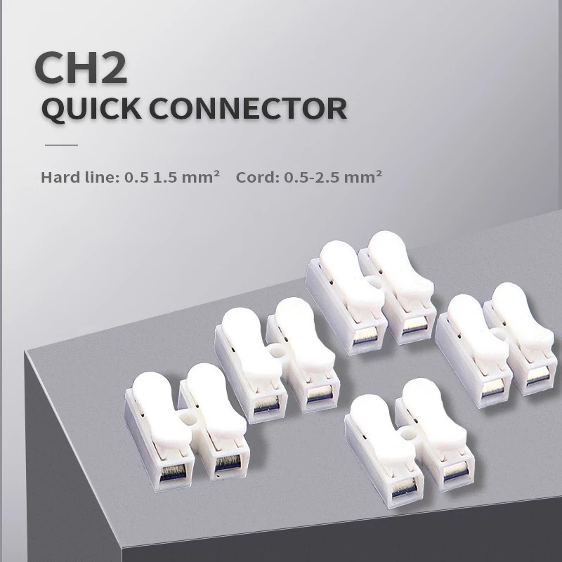 ชุดแคลมป์เชื่อมต่อสายไฟ LED CH-2 2 Pins 2 ทาง แบบกดเร็ว
