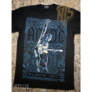 คอตต้อนคอกลมAC DC Black Ice ROCK เสื้อยืด เสื้อวง เสื้อดำ สกรีนลายอย่างดี ผ้าหนานุ่ม ไม่หดไม่ย้วย  T SHIRT S M L XL XXLS