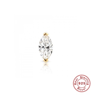 Marquise Cut Moissanite V Prongset ต่างหูแบบติดหู กระดูกอ่อน อัญมณี S925