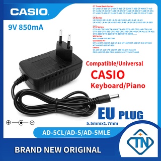 อะแดปเตอร์พาวเวอร์ซัพพลาย 9V 850mA AD-5 AD-5CL สําหรับคีย์บอร์ดเปียโน Casio LK-200S LK-210 LK-215 LK-220 LK-230 LK-270 LK-300TV