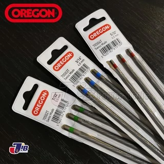 ตะไบกลม ตะไบเลื่อยโซ่ OREGON ขนาด 4.0 mm. 4.8 mm. 5.5 mm. ของแท้ 100% แผงละ 3 อัน แข็งแรง