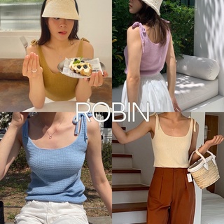 cpjgirlxx | Robin Knit Tanktop - 4col *limited [9.9] กล้ามไหมพรม ผูกโบว์ เกาหลี