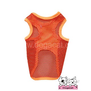 Dogacat เสื้อสุนัข เสื้อหมา เสื้อแมว เสื้อกล้ามตาข่าย สีส้ม ++ NEW ARRIVAL++