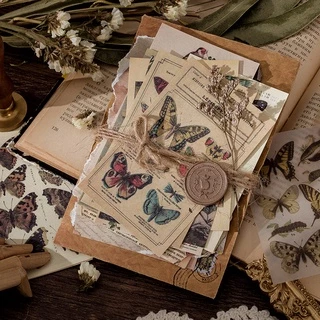 สติกเกอร์ ลายวารสาร สไตล์วินเทจ ย้อนยุค สําหรับตกแต่งสมุดภาพ 60 แผ่น ต่อชุด